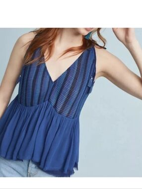 Anthropologie Akemi + Kin Baka Tassel Tank Sz Xsmall Oversized Lightweight Boho